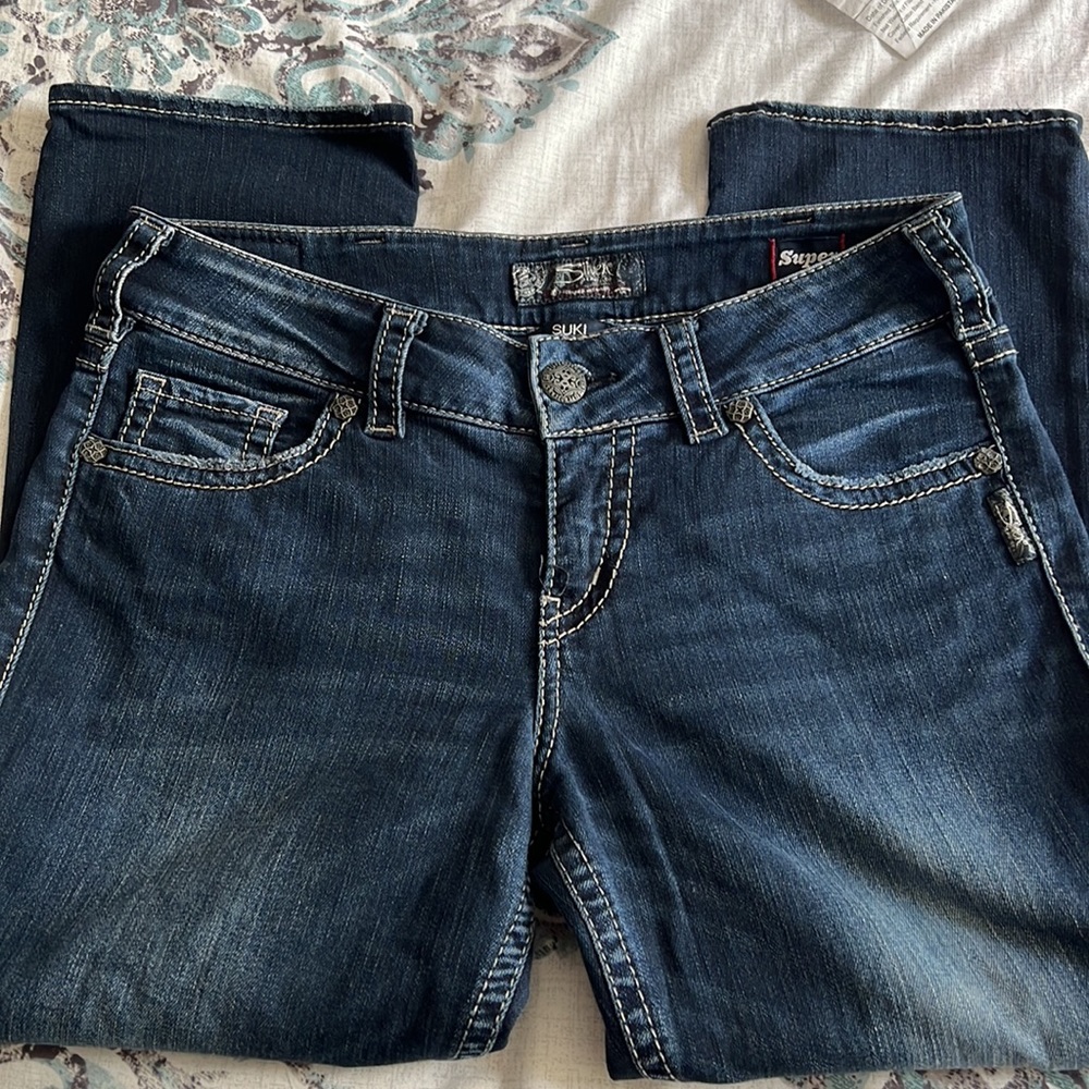 Silver Suki capri Sz 30 L 22 1/2 - Picture 5 of 12